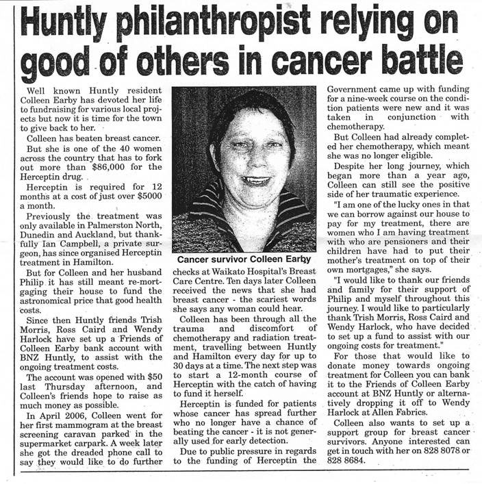 Huntly philanthropist relying on good of others in cancer battle